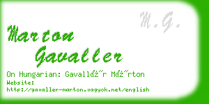 marton gavaller business card